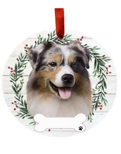 Australian Shepherd Wreath Ornament