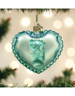 Baby Boy's Footprint Ornament