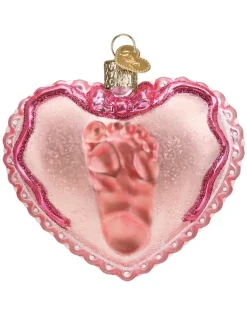 Baby Girl's Footprint Ornament