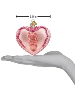 Baby Girl's Footprint Ornament