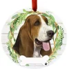 Basset Hound Wreath Ornament