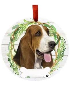 Basset Hound Wreath Ornament