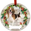 Beagle Full Body Wreath Ornament