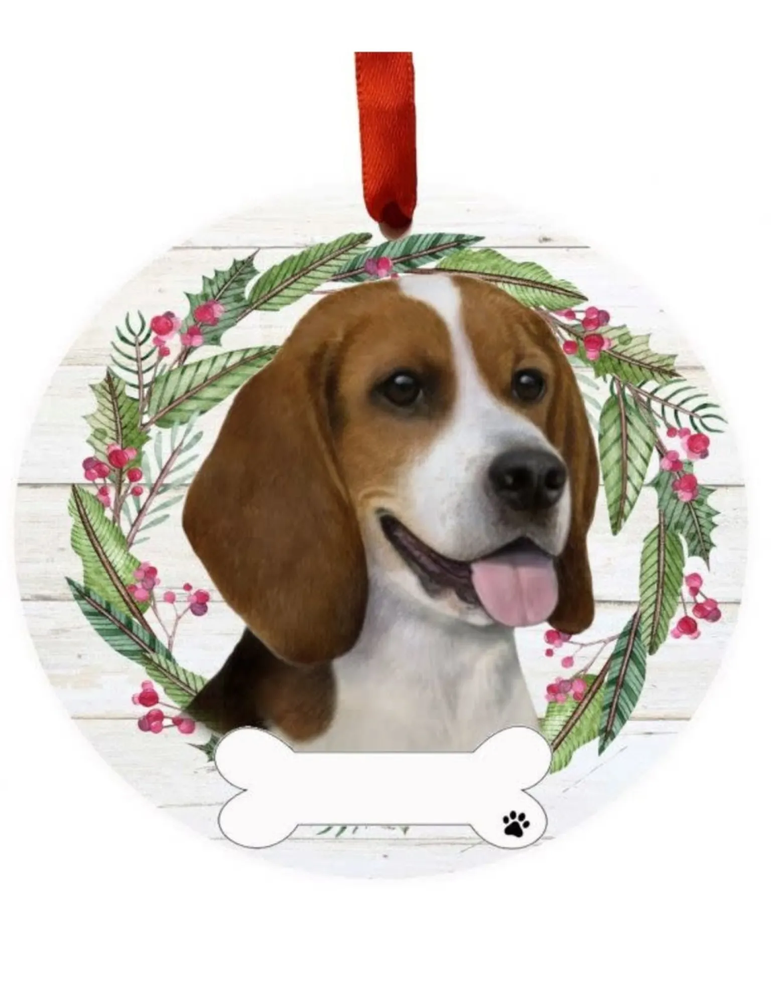 Beagle Wreath Ornament