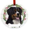 Bernese Mt. Dog Wreath Ornament