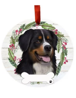 Bernese Mt. Dog Wreath Ornament