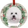 Bichon Frise Wreath Ornament