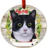 Black & White Cat Wreath Ornament