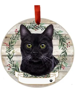 Black Cat Wreath Ornament