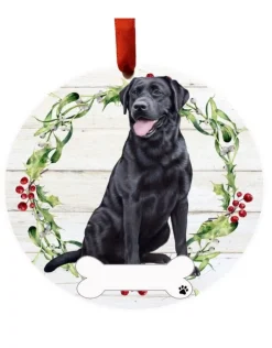 Black Labrador Full Body Wreath Ornament