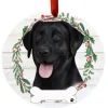 Black Labrador Wreath Ornament
