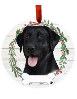 Black Labrador Wreath Ornament