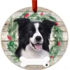 Border Collie Wreath Ornament
