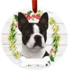Boston Terrier Wreath Ornament