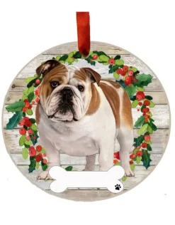 Bulldog Full Body Wreath Ornament
