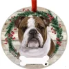 Bulldog Wreath Ornament