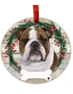 Bulldog Wreath Ornament