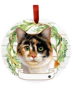 Calico Cat Wreath Ornament