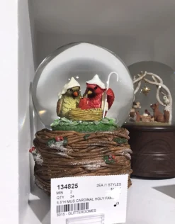 Cardinal Holy Family Snow Globe - Musical