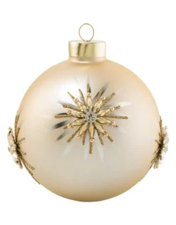 Champagne Snowflake Ball Ornament
