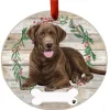 Chocolate Labrador Full Body Wreath Ornament