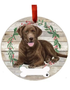 Chocolate Labrador Full Body Wreath Ornament