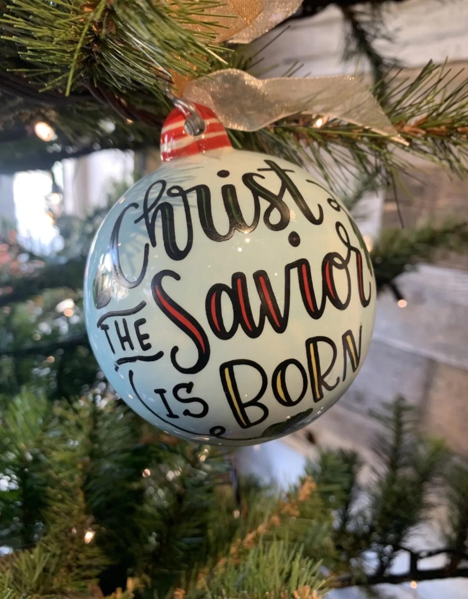 Christ The Savior Is Born Ball Ornament