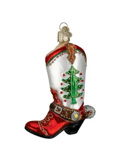 Christmas Cowboy Boot Ornament