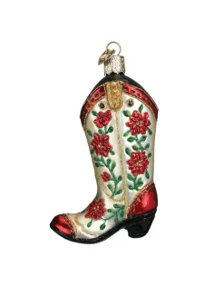 Christmas Cowgirl Boot Ornament