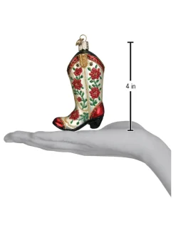 Christmas Cowgirl Boot Ornament