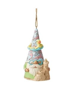 Coastal Gnome With Sandcastle Ornament