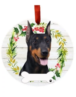 Doberman Wreath Ornament