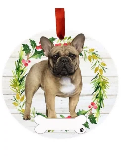 French Bulldog Full Body Wreath Ornament