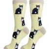 Full Body Black & White Cat Socks
