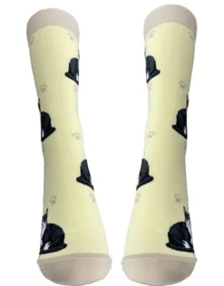 Full Body Black & White Cat Socks