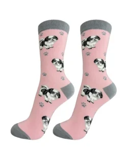 Full Body Black & White Shih Tzu Socks