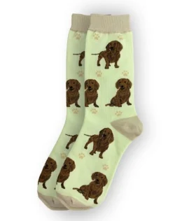Full Body Red Dachshund Socks