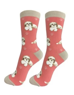 Full Body Tan & White Shih Tzu Socks