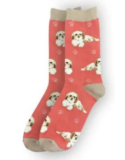 Full Body Tan & White Shih Tzu Socks