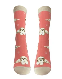 Full Body Tan & White Shih Tzu Socks