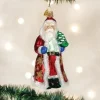 Glistening Golden Santa Ornament