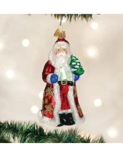 Glistening Golden Santa Ornament