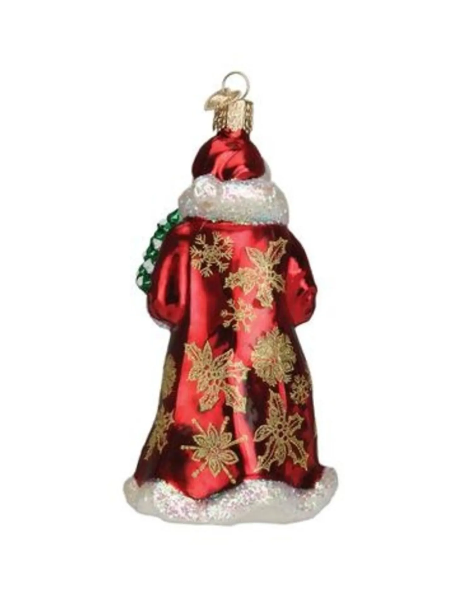 Glistening Golden Santa Ornament