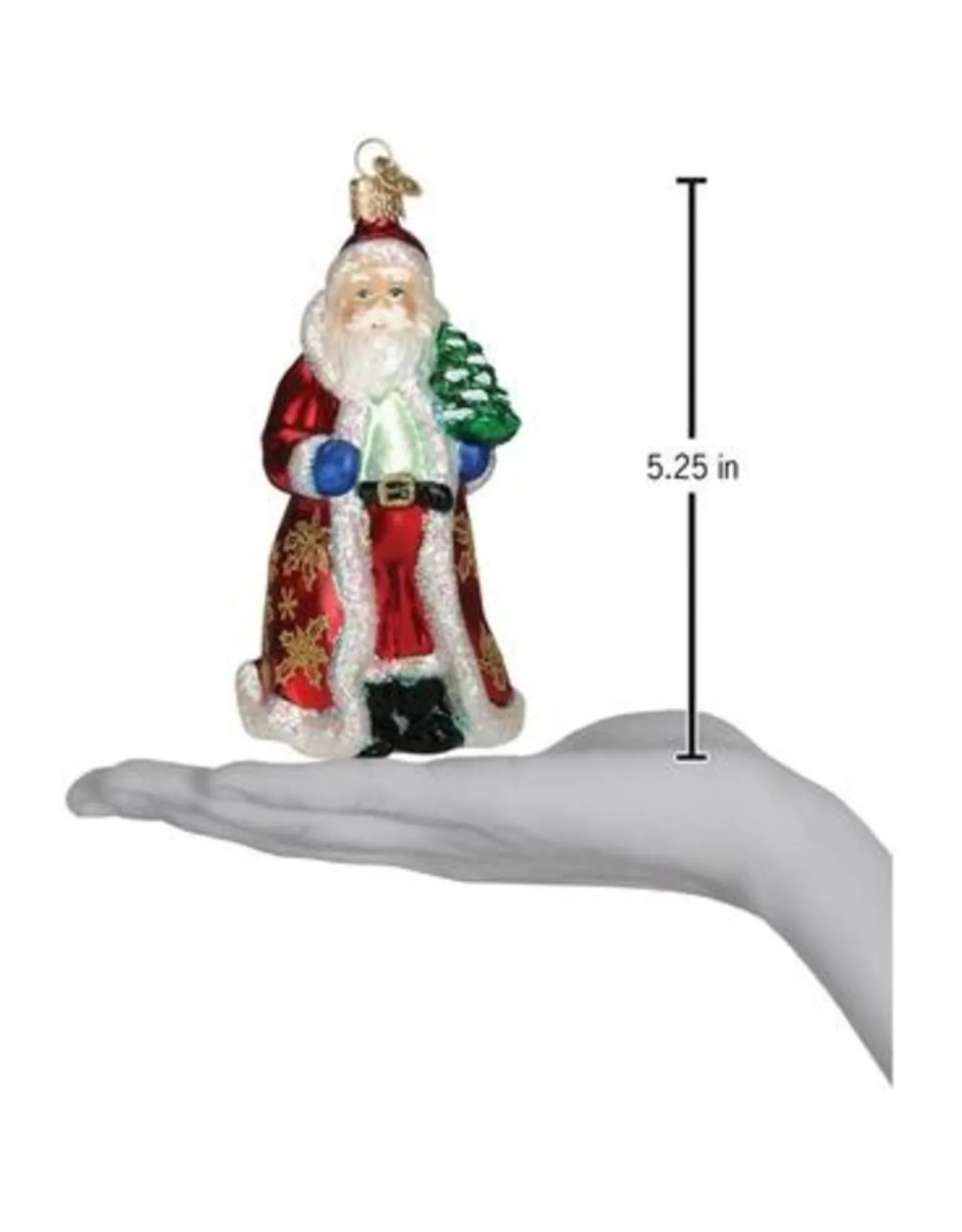 Glistening Golden Santa Ornament