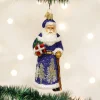 Glistening Midnight Santa Ornament