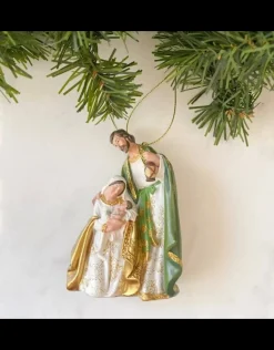 Green & Gold Holy Family Ornament