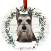 Grey Schnauzer Wreath Ornament
