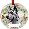 Harlequin Great Dane Wreath Ornament