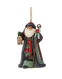 Holiday Manor Santa With Cane Ornament