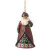 Holiday Manor Santa With Bell Ornament